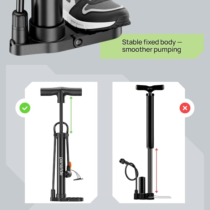 Bike Pump Floor, Advanced Bike Tire Inflator, Bicycle Hand Air Pump - Image 6