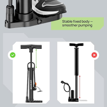 Bike Pump Floor, Advanced Bike Tire Inflator, Bicycle Hand Air Pump - Image 6