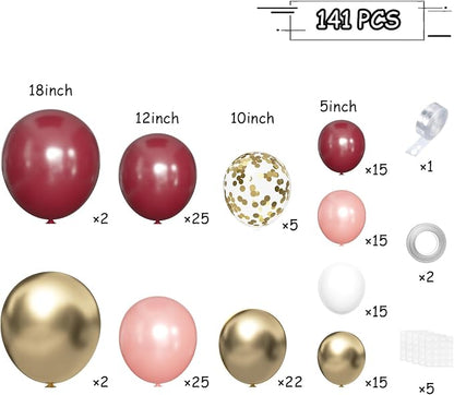 MEBAY Burgundy Balloon Arch Kit - Image 2