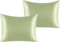 NTBAY 2 Pack Satin Standard Pillowcases for Hair and Skin, Luxurious and Silky Pillow Cases with Envelope Closure, 20x26 Inches, Sage Green