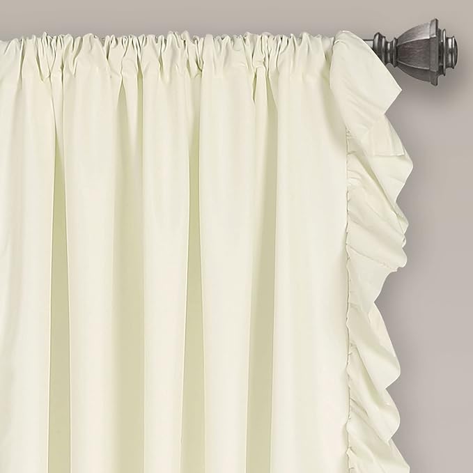 Lush Decor Reyna Ruffle Window Curtain Panel Set, Ivory - Image 4