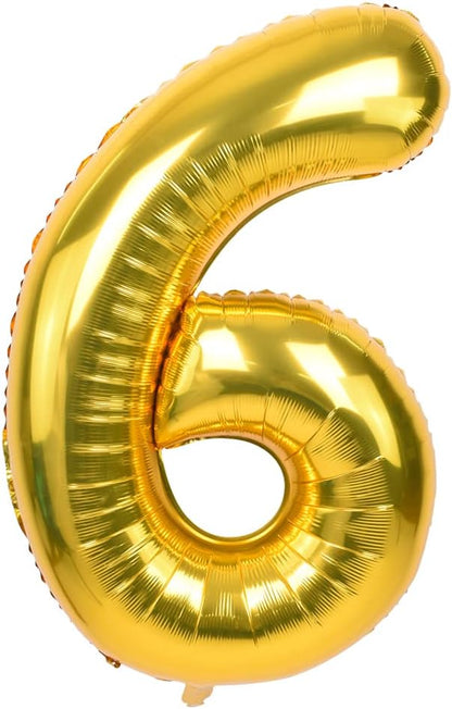 TONIFUL 40 Inch Gold Number 6 Balloons Large Foil 6th Birthday Decorations | by TONIFUL