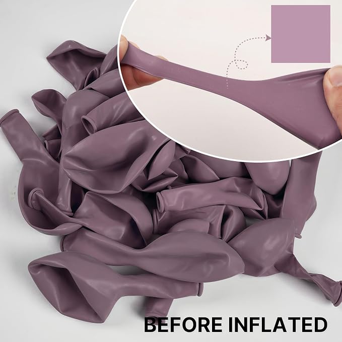 PartyWoo Dusty Purple Balloons 100pcs Lavender Boho Neutral Color | 18 12 10 5 - Image 2