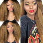 Ombre Blonde Bundles Human Hair 1B27 Kinky Straight Bundle Niegmeag Virgin Remy Hair 3 Bundles 26 28 30 Inch 2 Tone Black and Honey Blonde Yaki Bundle 150g