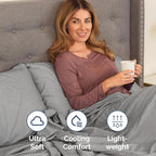 King Pillow Cases Set of 2 - Ultra Soft Hotel Quality Pillowcase Covers - Comfy, Cozy & Wrinkle Free - Shrinkage and Fade Resistant - Machine Washable Pillow Protectors - 2 Piece Set - Heathered Grey