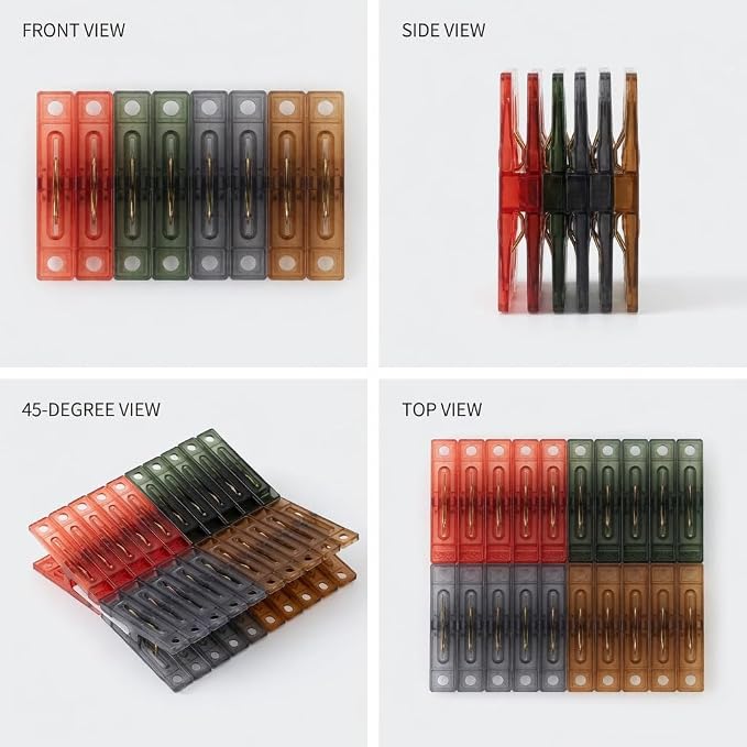 20 Pack Assorted Color Square Plastic Clips - Image 4