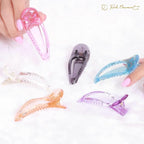RC ROCHE 6 Pcs Small Flat Flip Hair Claw Clips for Women Alligator Duckbill Thick Hair Styling Barrette Strong Side Slide Jaw Plastic No Slip, Small Transparent Multicolor