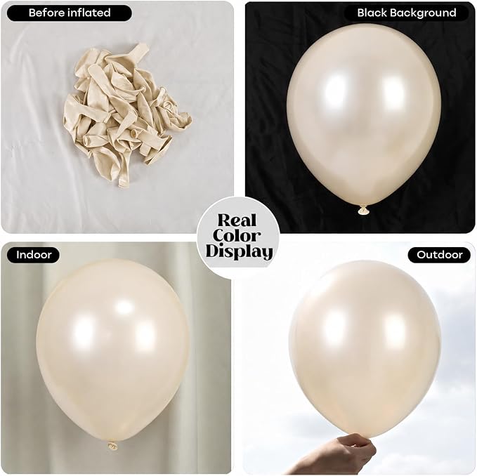 Pearl White Sand Balloons - Image 2