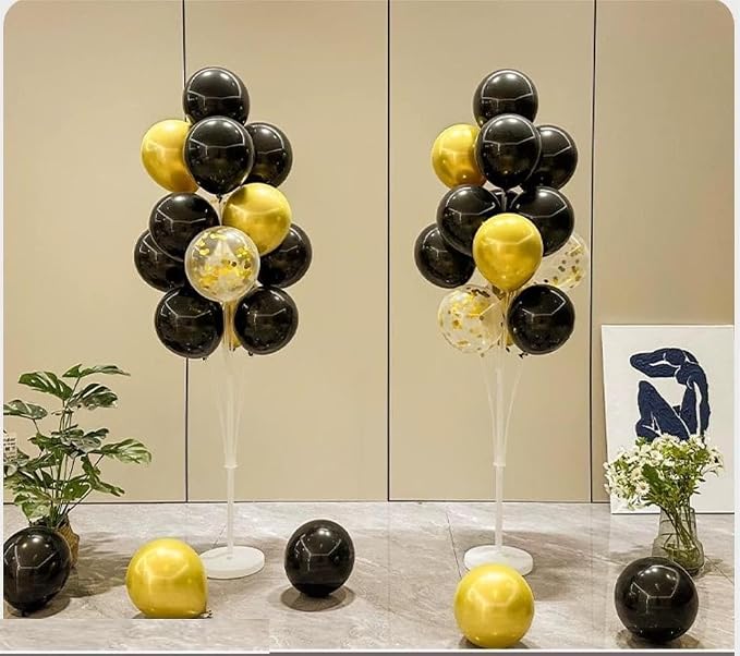 Leesoot 2 Sets 62inch Black Gold Floor Balloon Column Kit Stand by Unknown