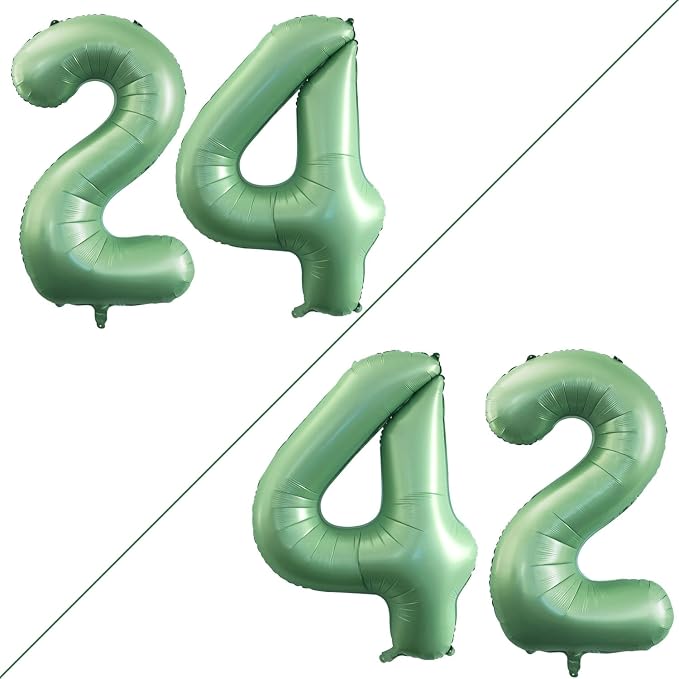 Number 24 Balloons for 24th Birthday Party Decorations, 42 Inch Jumbo Foil by GOER
