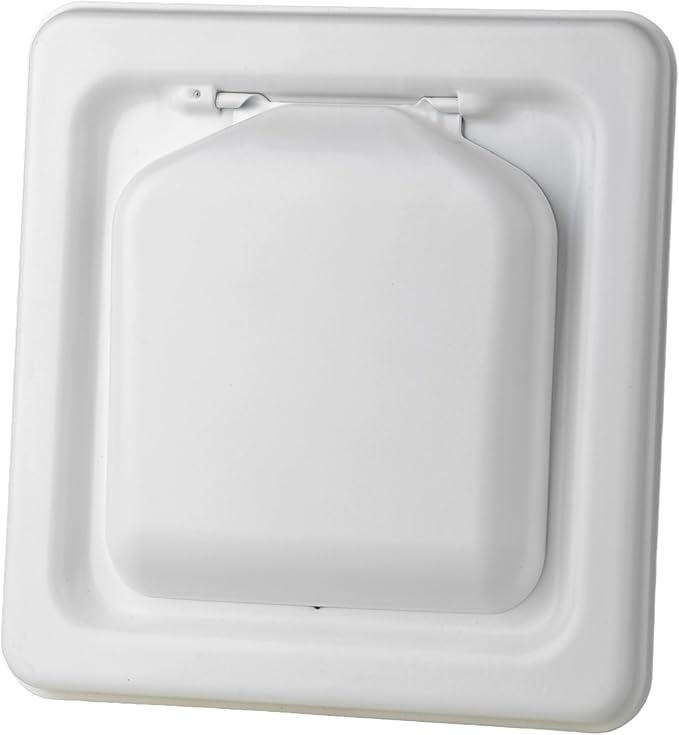 NO-PEST VENT MetalGuard, Dual Door Dryer Vent Cover Outdoor 4 Inch, Powder-Coated Heavy Duty Steel, Pest Proof, Rust Resistant, Safe & Efficient Vent Cap (White, 4" Steel With Collar)