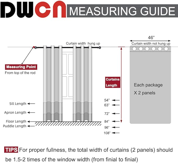 DWCN Black Ombre Curtains for Bedroom - Image 7