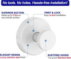 Suction Cup Hooks for Shower, Removable Towel Hooks for Bathroom Window Glass Door Wall, Bath Robe Looafh Hook for Hanging - 4 Pack, White1