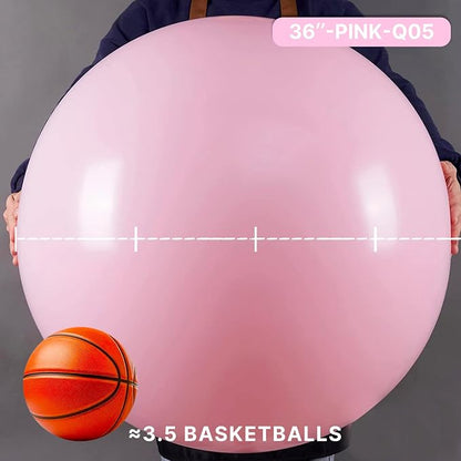 PartyWoo Baby Pink Balloons 4pcs Pastel Pale Light Pink Color | 36 Inch Balloons - Image 3