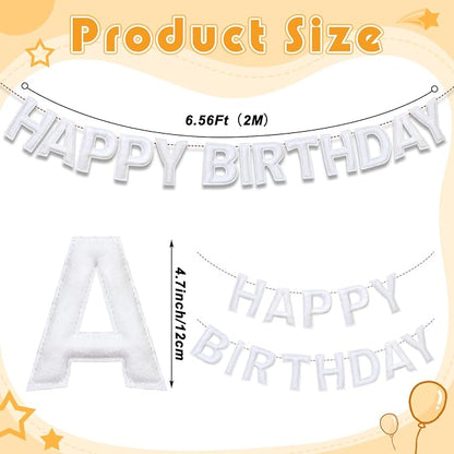 Felt Happy Birthday Garland Rainbow Banner Reusable Happy Birthday Sign Party - Image 2