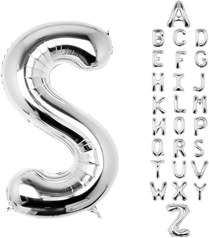 Letter Balloons Silver 40 Inch S Large Big Foil Mylar Balloon | by Unknown