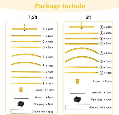 RUBFAC Wedding Arch Backdrop Stand, Metal Balloon Arch Stand | Gold Arch Stand - Image 3