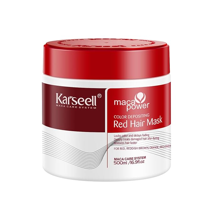 Karseell Color Depositing Conditioner Red Hair Mask Color Boosting, Hydrates and Enhances Red Tones for Color-Treated Hair 500ml 16.9floz