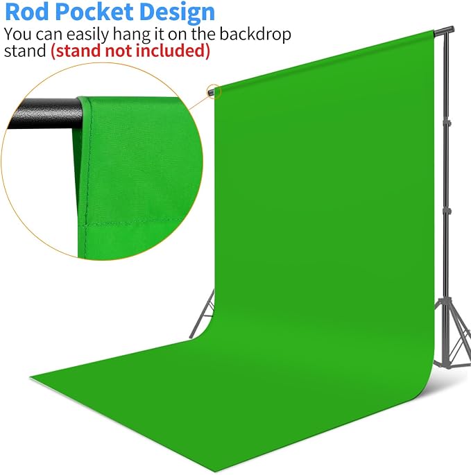 Hemmotop Chromakey Green Screen Backdrop, 6x9ft Background Fabric | Solid - Image 4