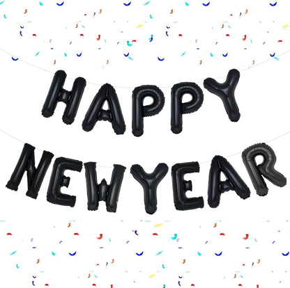 PIGETALE Black Happy New Year Balloons, 16 Inch Letter Balloons Happy New Year by welcomePIGETALE