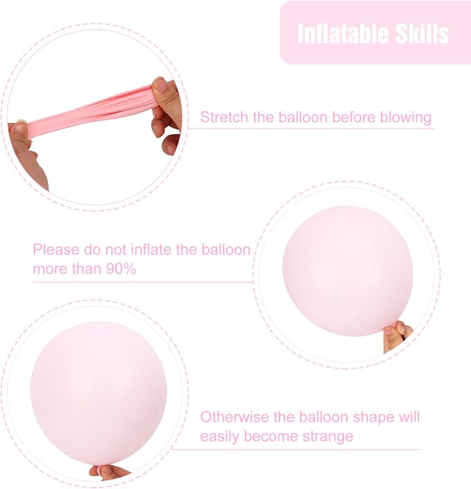 RUBFAC 135pcs Pale Pink Balloons Different Sizes Pack of 18 12 10 5 Inch - Image 3