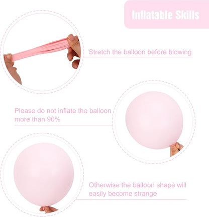 RUBFAC 135pcs Pale Pink Balloons Different Sizes Pack of 18 12 10 5 Inch - Image 3