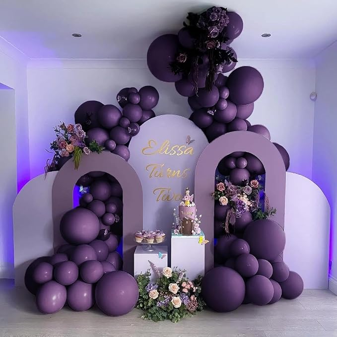 Dark Purple Balloons Double Stuffed Purple Balloon Garland Pastel Lavender - Image 2