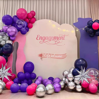 MEBAY Hot Pink Purple and Nave Blue Baloon Garland Arch Kit - Image 3