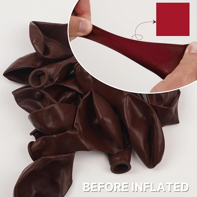 PartyWoo Burgundy Balloons 100pcs Dark Chestnut Red Maroon Color | 12 Inch - Image 2