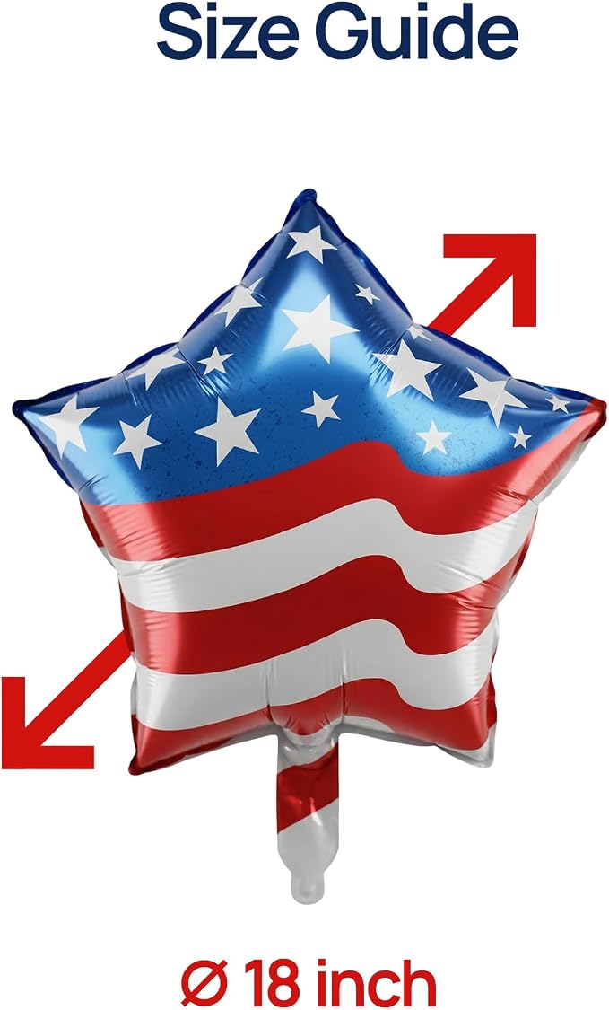 Dream Decor American Flag Star Balloons 12 Pack – 18 Inch Patriotic Foil Star - Image 4