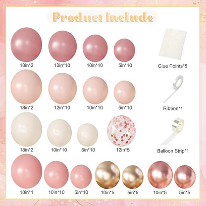 Dusty Rose Pink Balloon Arch Kit - Image 5