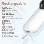 Cordless Hair Straightener Brush - [200M Negative Ions] Webeauty Portable Straightening Brush for Women, Fast Heating Straightener Mini Travel Europe Dual Voltage Car Outdoor USB Rechargeable, White