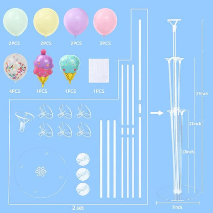 Ice Cream Party Balloons Stand for Table 2 Sets - Image 3
