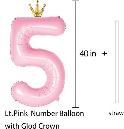 Giant Light Pink Number 5 Balloon - Image 3