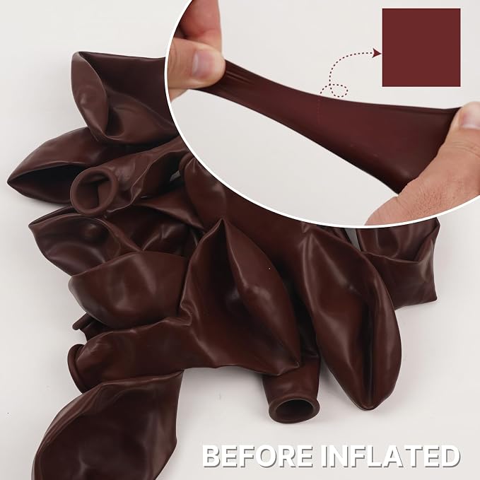 PartyWoo Burgundy Balloons 50pcs Dark Chestnut Red Maroon Dark Color | Balloons - Image 4