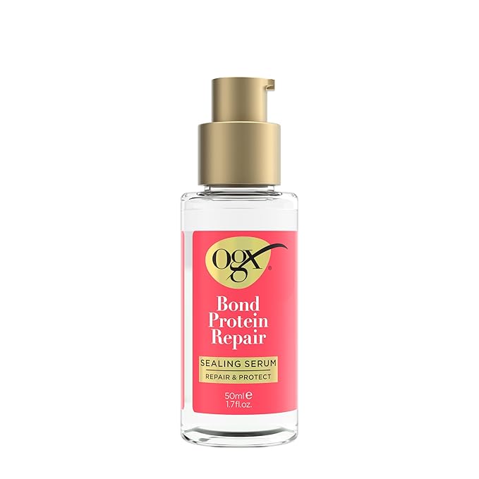OGX Repair & Protect Bond Protein Repair Sealing Hair Serum, Formulated without Parabens, Frizz Treatment, 1.7 fl. oz