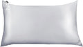 Dream Recovery Performance Silk Pillow Case with Zipper - 100% Silver Mulberry Silk Pillowcase for Hair and Skin - Naturally Cooling and Moisturizing - Standard Size - Slate