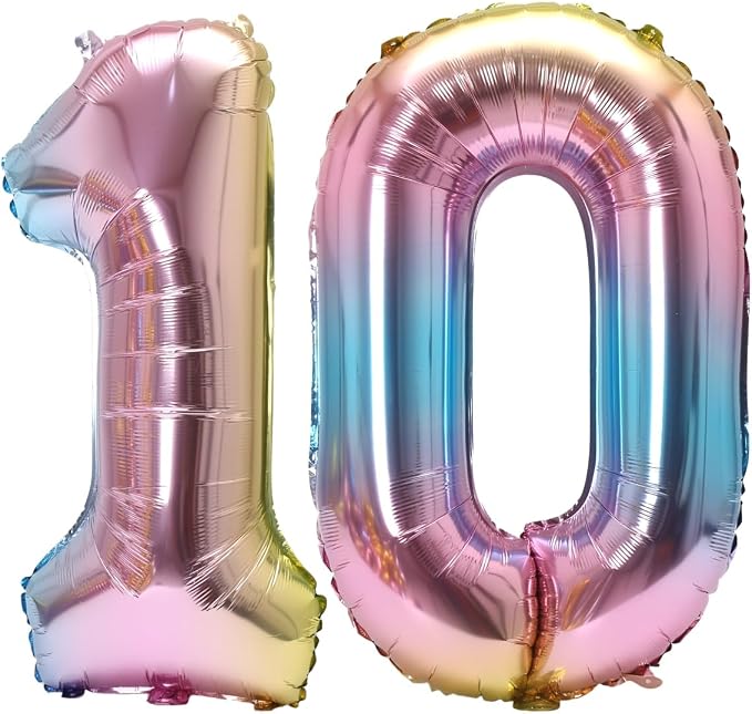 Number 10 Balloon Foil Mylar Balloons by YPSelected