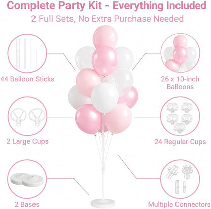 Clear Pastel Pearl Pink Balloon Column Kit - Image 2