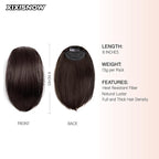 2 Pcs Clip In Hair Volumizer 8 Inch Heat Resistant Hair Pieces Thick Synthetic Extension Hairs Adding Extra Volume Hairs Extensions Clip Ins Short for Women with Thin & Fine Dark Brown