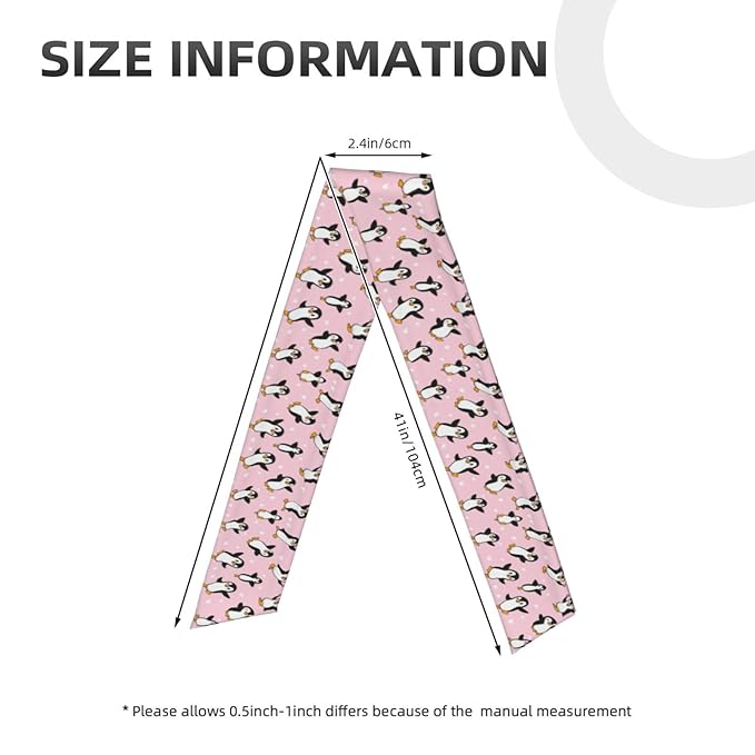 Men's Women Novelty Sports Sweat Bands Hair Decor for Sports Workout Spa, Long Boho Style Cute Cartoon Penguin And Heart Pink Head Band Headdress