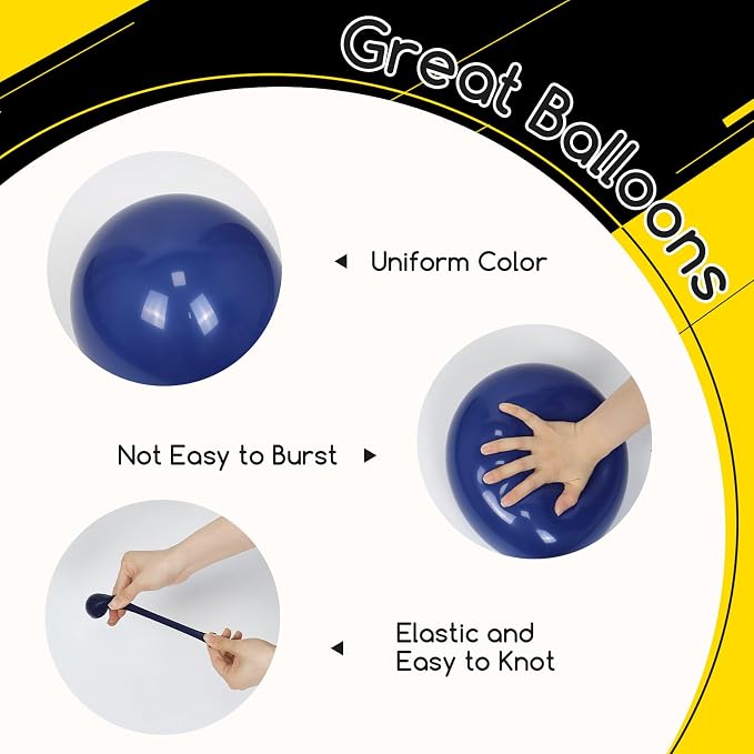 60pcs 12inch Black and Yellow Balloons - Image 4