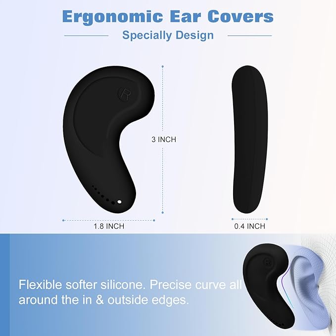 FERNIDA Ear Covers Protectors for Dryer, Hair Dye, Heat Iron, High-Temp Resistance Reusable Silicone Ear Cover for Salon Home
