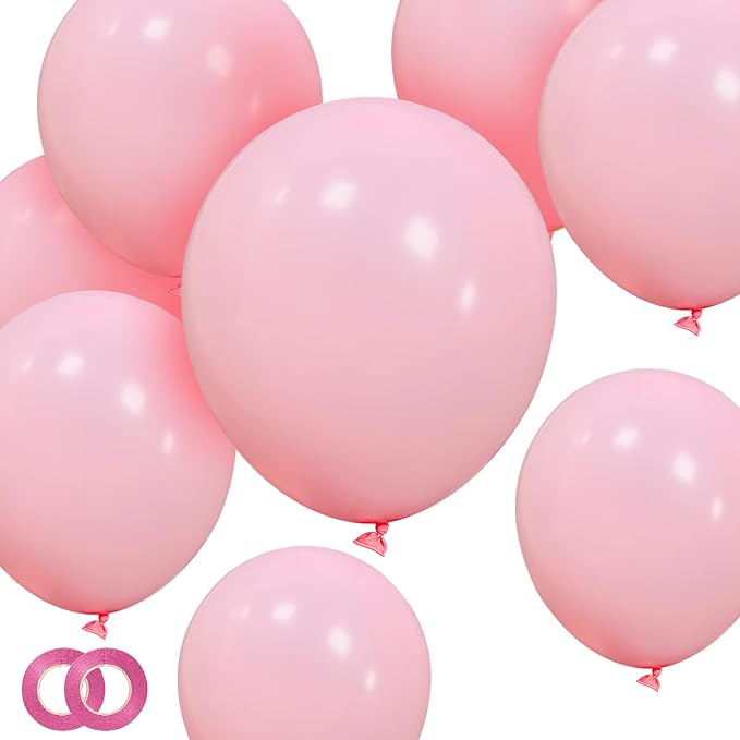 Pastel Pink Balloons 12 Inch 100 Pack light Pink Latex Balloons Baby Pink Party by ASIYUHY