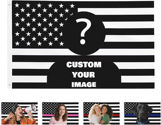 Custom Black American Flag 3x5 Ft Outdoor, Personalize Print Your Own by Nxwdwqa