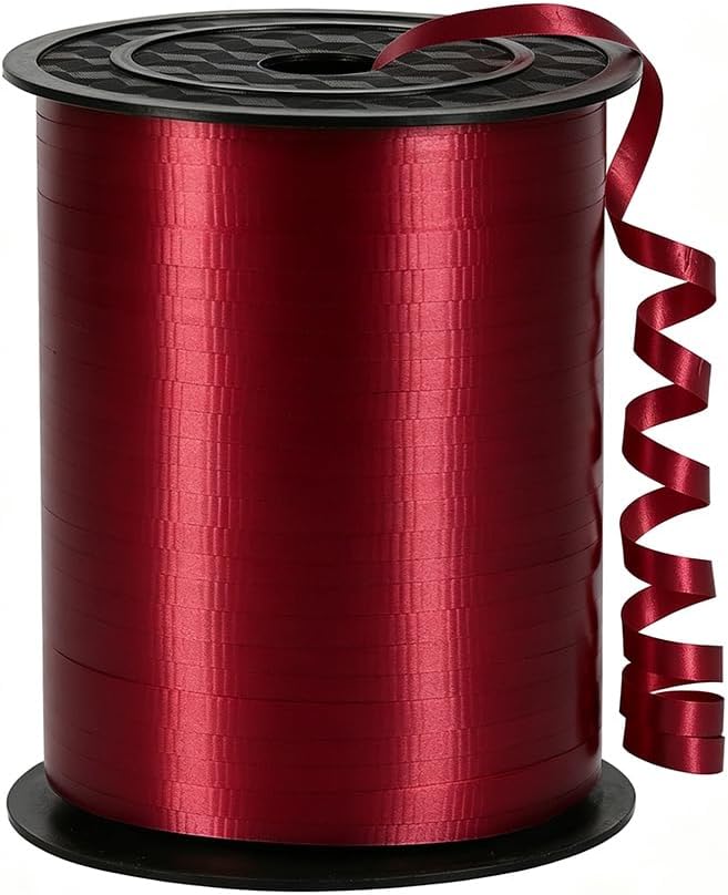 Crimped Red Curling Ribbon, 3/16 inch x 500 Yards Curling Ribbon by PendantofLuck