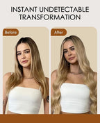 VINBAO Invisi Edge Tape in Hair Extensions Ash Blonde Highlights Blonde Balayage Injection Tape in Human Hair Extensions Natural Cheveux Humain 45g 20pcs 16inch #10/16/16
