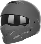 Full Face Motorcycle Helmet for Unisex-Adult Dirt Bike ATV Scooter Cruiser 3/4 Face Motocross Helmet Interchangeable Mouth Cover DOT Approved