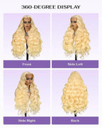 613 13x6 Lace Front Wig Human Hair 180 Density Body Wave Blonde Wig Human Hair 613 HD Lace Frontal Wigs 100% Real Human Hair No Synthetic Blend No Tangle No Shedding Triple Lifespan 3X 20 Inch