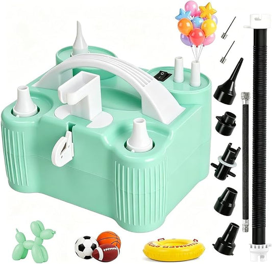 4-in-1 Electric Balloon Pump for All Balloons, Portable Dual Nozzle 600W Air by ziziella